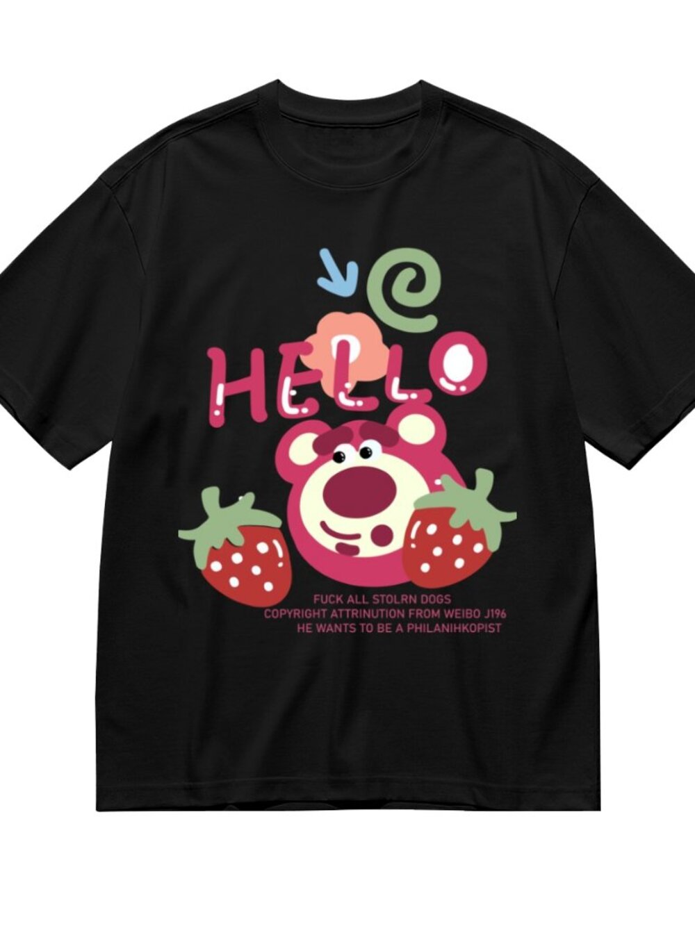 Hello Bear Graphic Tee - Black - Picture 3 of 5